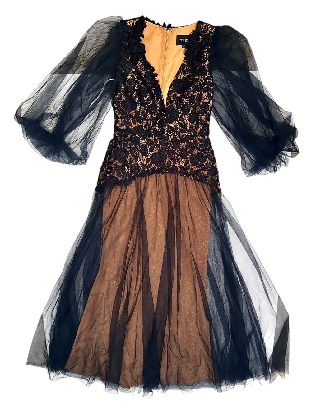 Marchesa Notte Navy Evening Gown